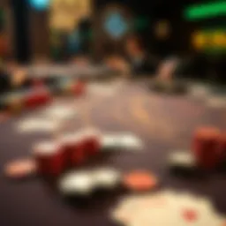 A classic Blackjack table with cards and chips