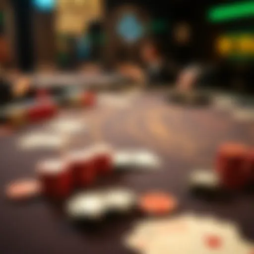 A classic Blackjack table with cards and chips