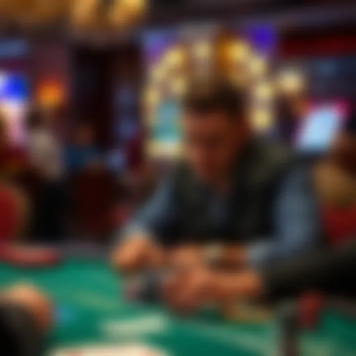 A player contemplating their next move in a card game