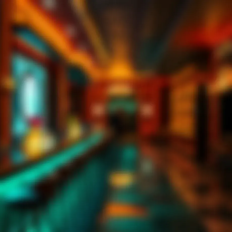 Stylish bar interior with ambient lighting