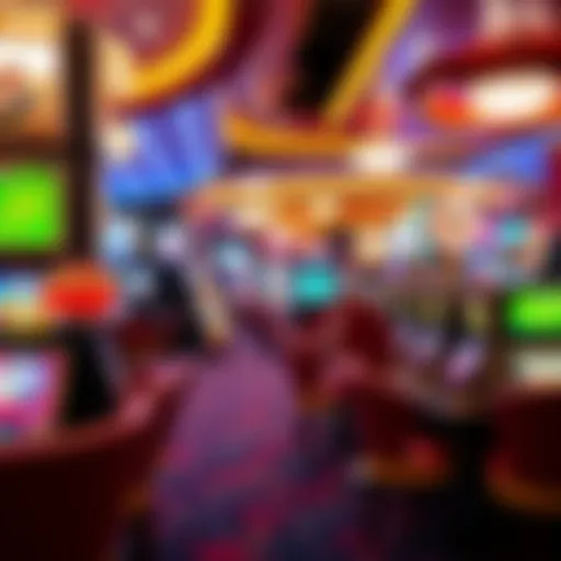 Vibrant casino floor showcasing various gaming tables