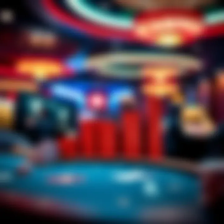 A dynamic graphic representing the evolution of online gambling trends