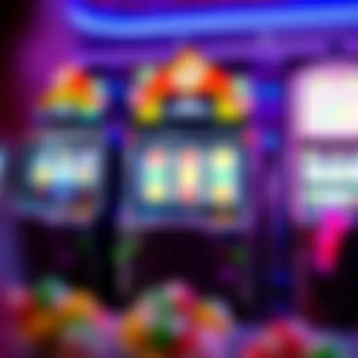 Vibrant candy-themed slot machine display
