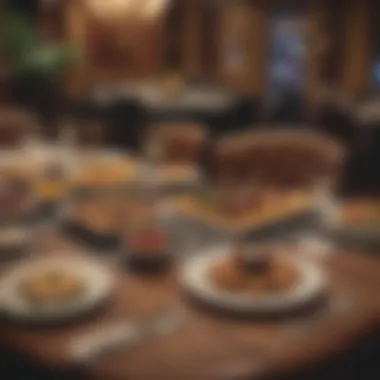 Elegant table setup for a casino night with various appetizers