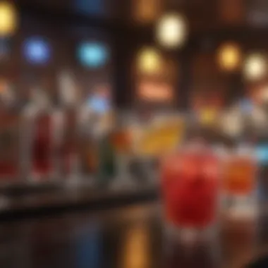 Themed Cocktails for Casino Night Themed cocktails representing casino games with vibrant colors