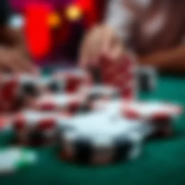 Poker Chips and Cards Close-up of poker chips and cards in a competitive setting