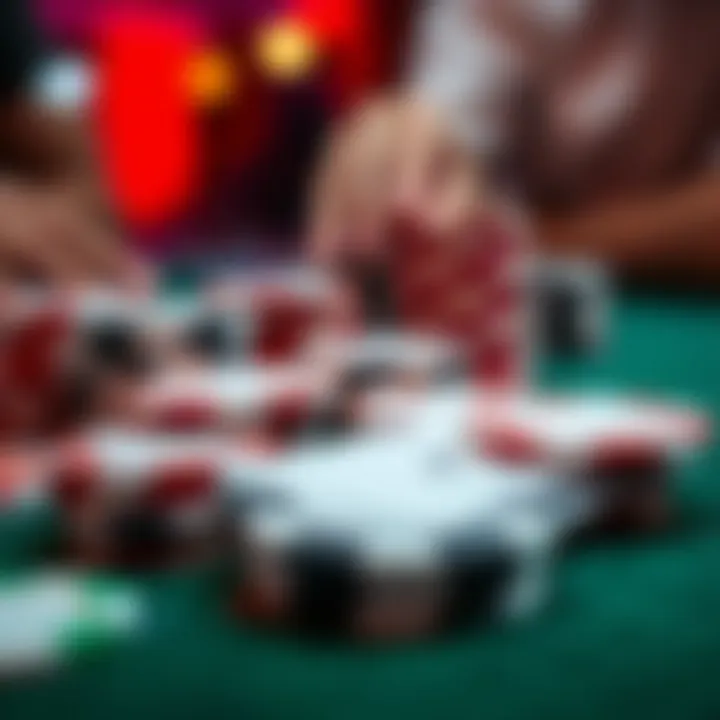 Poker Chips and Cards Close-up of poker chips and cards in a competitive setting