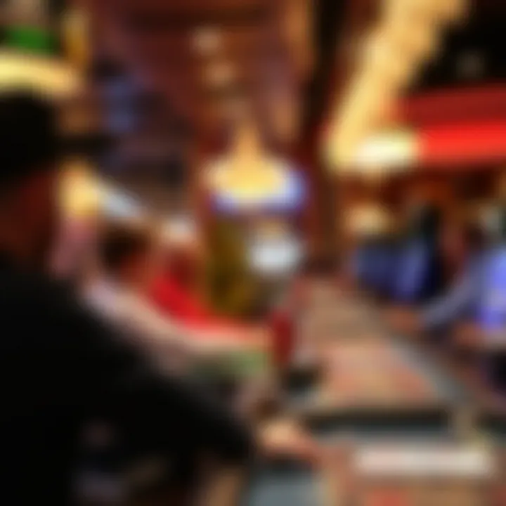 A vibrant scene of players engaging at the gaming tables