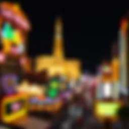 Overview of Las Vegas Strip with Casino Signs