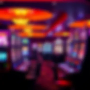 Vibrant Gaming Experience at Bay Mills Casino Interior gaming floor with vibrant slot machines and tables