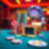 A vibrant illustration showcasing various payment methods for online casinos