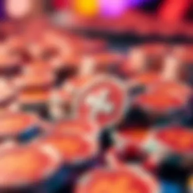 Vibrant Coins of Jackpot Party Casino Colorful virtual coins representing winnings in Jackpot Party Casino.
