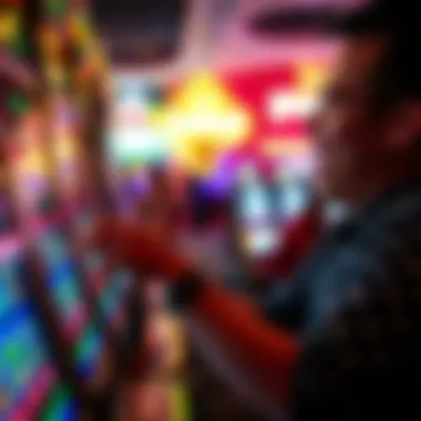 Engaged Player at Jackpot Party Casino A player excitedly engaging with the Jackpot Party Casino interface.