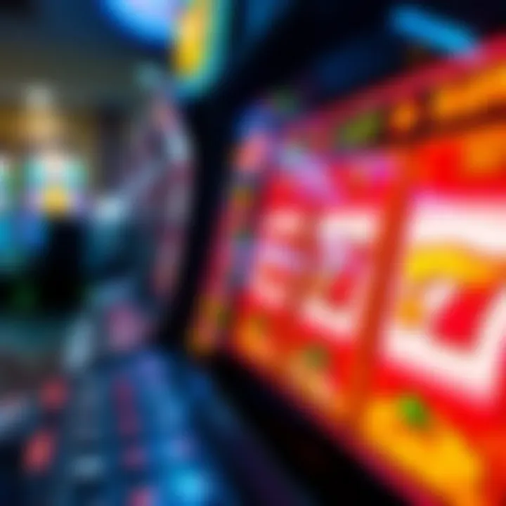 A detailed view of a slot machine interface highlighting gameplay features