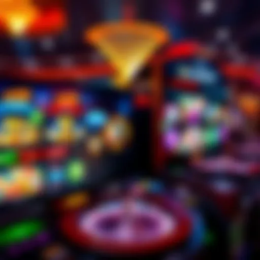 A dynamic interface of an online casino showcasing various games