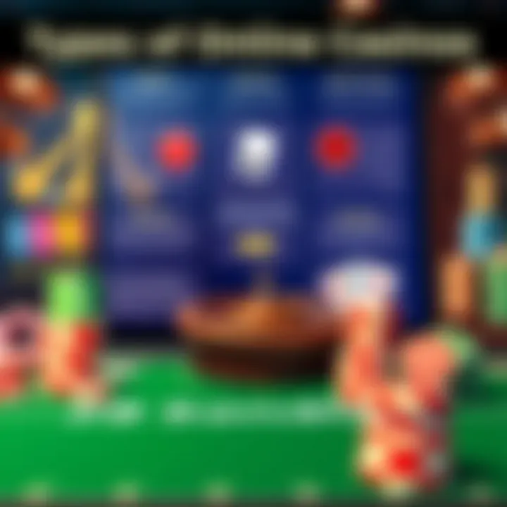 An infographic detailing types of online casinos and their features