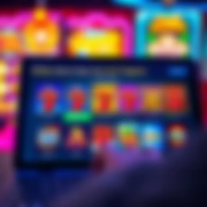 A variety of free slot game options displayed on a digital device