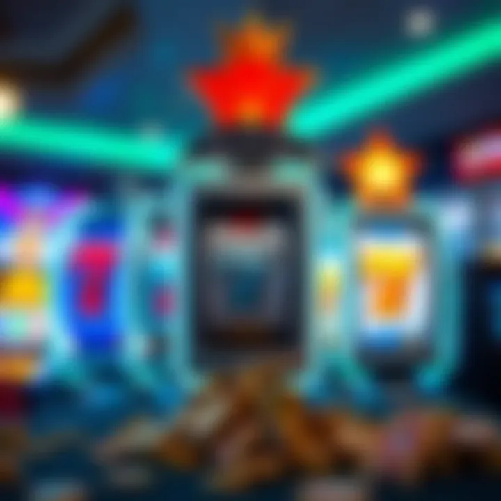 Iconography representing the evolution of online slots