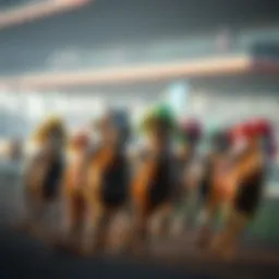 Thoroughbred racing action