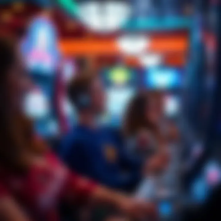 Players enjoying Madonna slot machines in a lively atmosphere