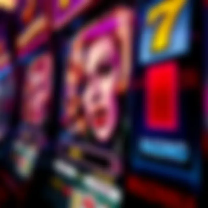 Close-up of the unique features of a Madonna-themed slot