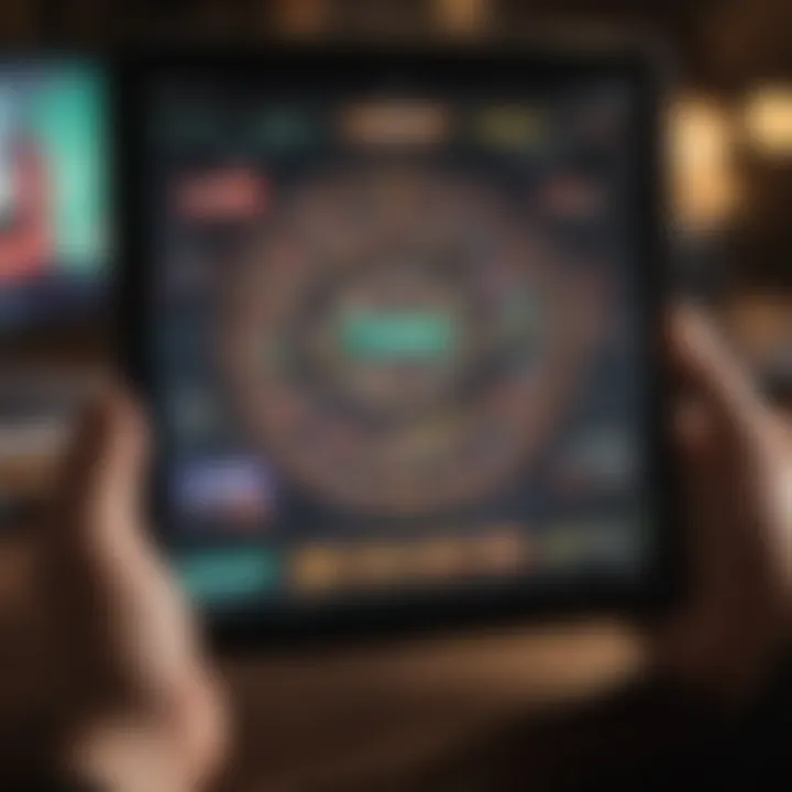 Online betting interface on a digital device