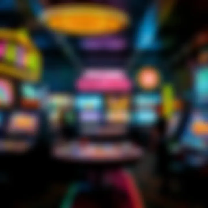 An abstract representation of various online gambling games.