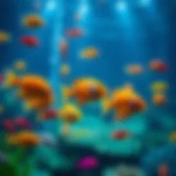 A vibrant underwater scene showcasing colorful fish in a digital format.