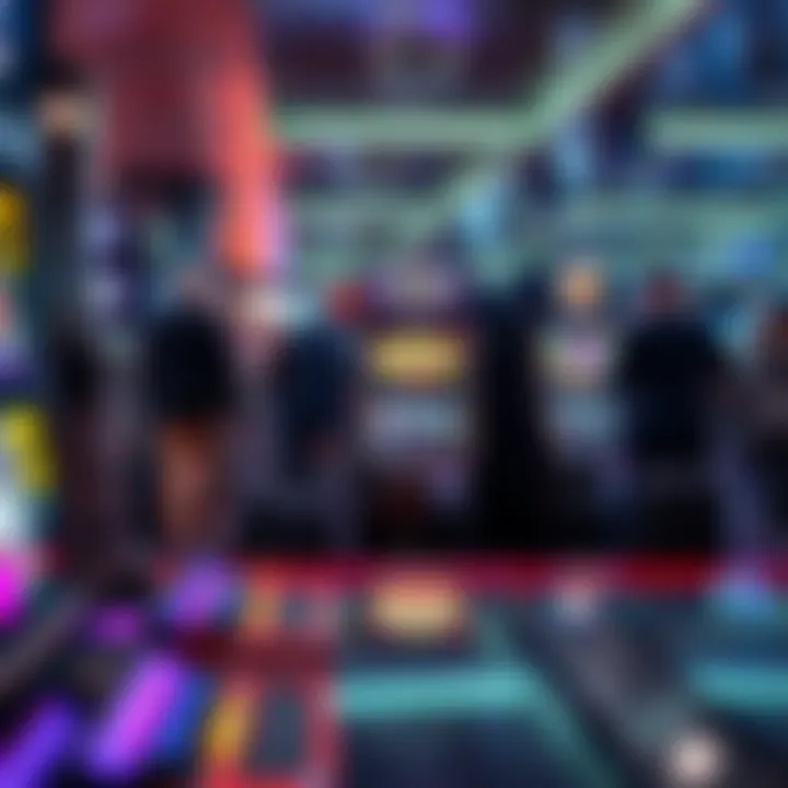 Passengers engaging with slot machines