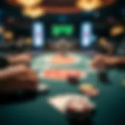 A table setting for Texas Hold'em with cards and chips