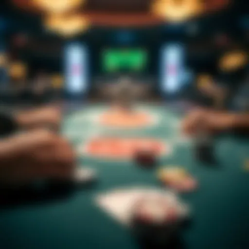 A table setting for Texas Hold'em with cards and chips