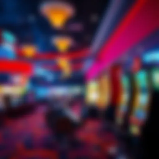 Exciting Casino Atmosphere Vibrant casino floor with gaming tables and slot machines