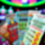 A collection of various scratch-off lottery tickets displayed attractively.