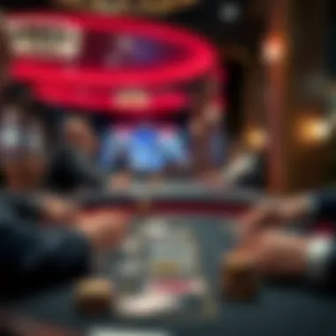 A strategic game of blackjack in action