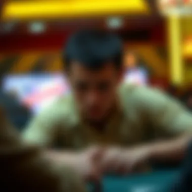 Intense poker match showcasing player concentration