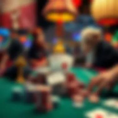 A collage representing the cultural significance of poker in China, including traditional elements