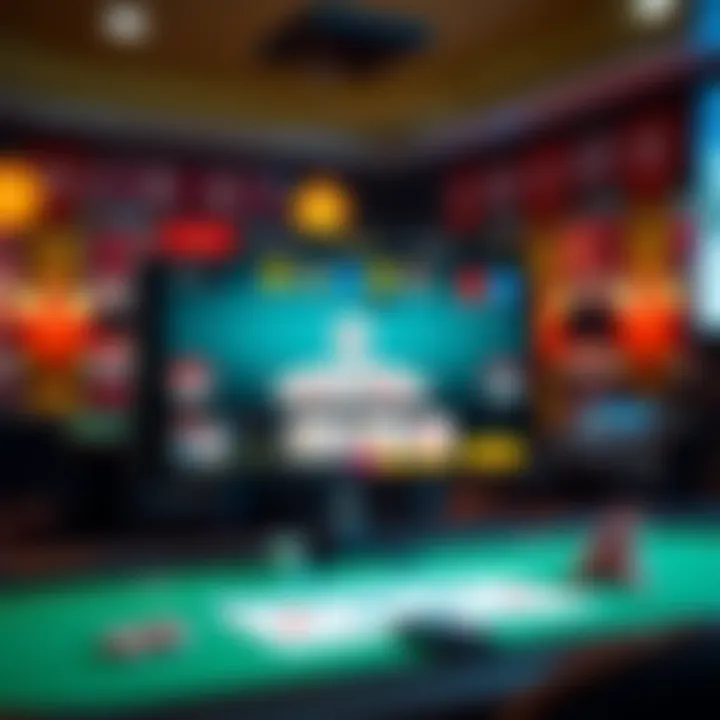 A vibrant interface of a popular Chinese poker app showcasing its unique features