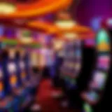 Vibrant gaming floor at Fortune Casino showcasing various slot machines