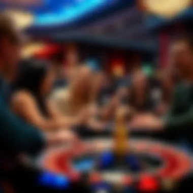A group enjoying a lively moment at the roulette table