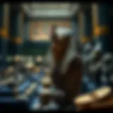 Ancient Egyptian artifacts displayed in a museum