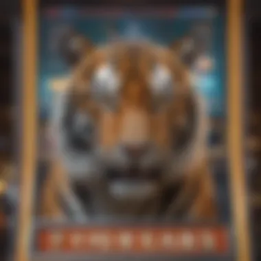 Winning moment on a tiger slot machine with animated effects