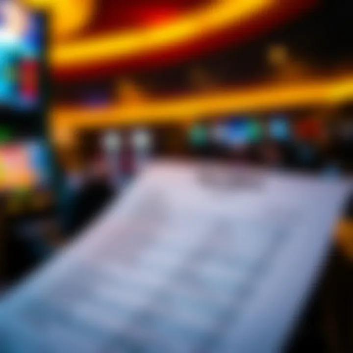 Close-up of a betting slip with diverse betting options available