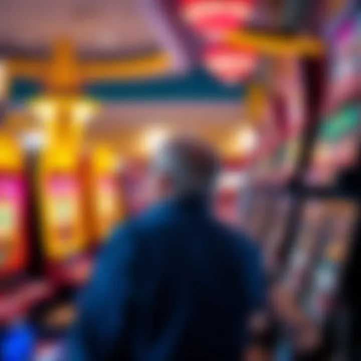 Gamblers enjoying their time at slot machines