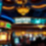 Luxurious casino interior with smoke-free signage