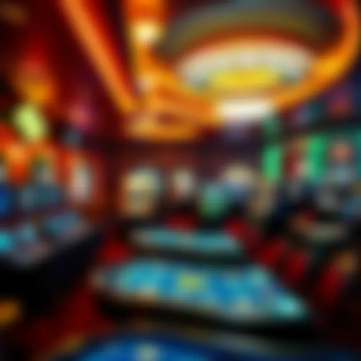 Exciting casino atmosphere with gaming tables