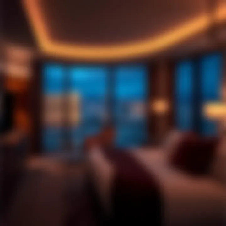Luxurious hotel room with a view