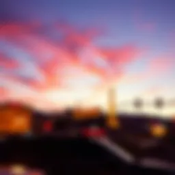 Iconic Las Vegas skyline at sunset