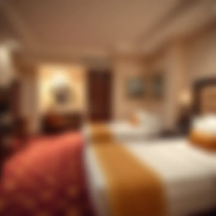 Luxurious guest room at the hotel with modern amenities