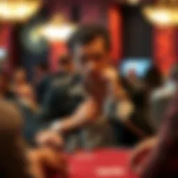 A player contemplating their next move in a poker game