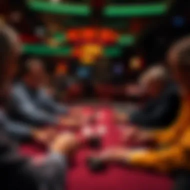 The Dynamics of Competition in Poker An intense poker table atmosphere with players focused on their cards